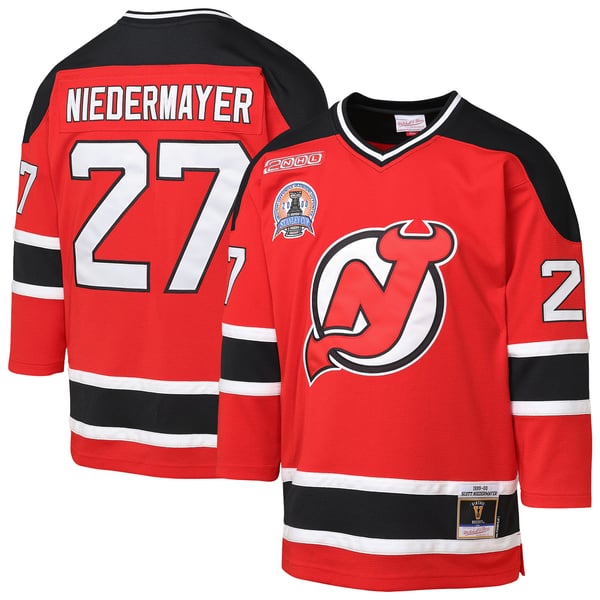 Youth New Jersey Devils Scott Niedermayer Mitchell & Ness Red   1999/00 Power Play Player Jersey - Image 1
