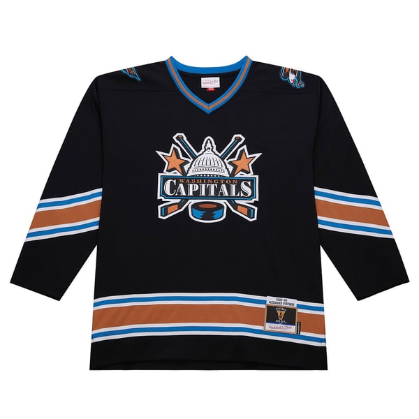 Men's Washington Capitals Alexander Ovechkin Mitchell & Ness Black 2005/06 Power Play Jersey - Image 3