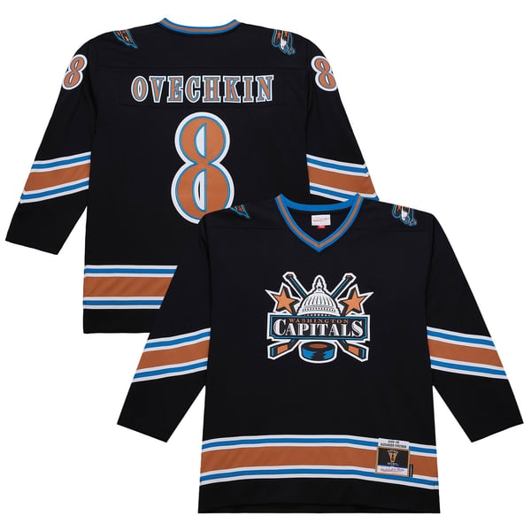 Men's Washington Capitals Alexander Ovechkin Mitchell & Ness Black 2005/06 Power Play Jersey - Image 1