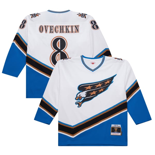 Men's Washington Capitals Alexander Ovechkin Mitchell & Ness White 2005/06 Power Play Jersey - Image 2