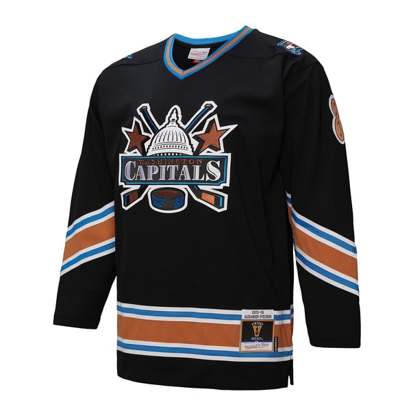 Men's Washington Capitals Alexander Ovechkin Mitchell & Ness Black 2005/06 Power Play Jersey - Image 3