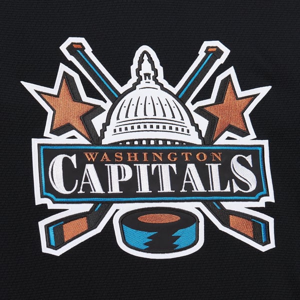 Men's Washington Capitals Alexander Ovechkin Mitchell & Ness Black 2005/06 Power Play Jersey - Image 5