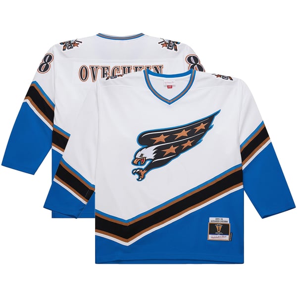 Men's Washington Capitals Alexander Ovechkin Mitchell & Ness White Big & Tall 2005/06 Power Play Jersey - Image 2