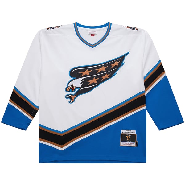Men's Washington Capitals Alexander Ovechkin Mitchell & Ness White Big & Tall 2005/06 Power Play Jersey - Image 3