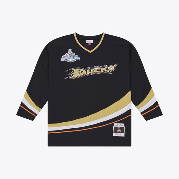 Men's Anaheim Ducks Teemu Selanne Mitchell & Ness Black 2006/07  Stanley Cup Power Play Jersey