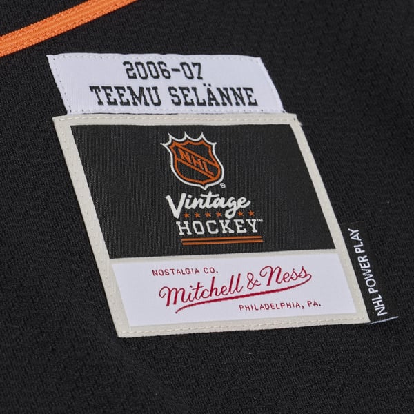 Men's Anaheim Ducks Teemu Selanne Mitchell & Ness Black 2006/07  Stanley Cup Power Play Jersey
