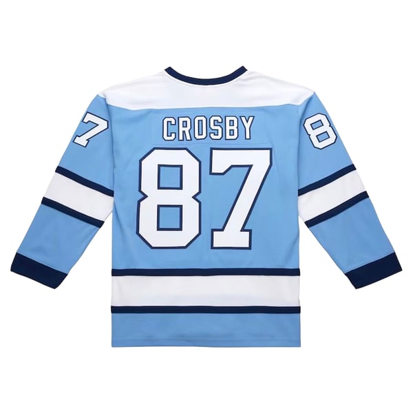 Men's Pittsburgh Penguins Sidney Crosby Mitchell & Ness Light Blue Big & Tall 2008/09 Captain Patch Power Play Jersey - Image 12