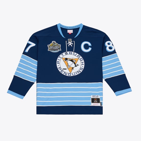 Men's Pittsburgh Penguins Sidney Crosby Mitchell & Ness Light Blue Big & Tall 2008/09 Captain Patch Power Play Jersey - Image 2