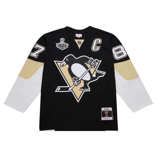Men's Pittsburgh Penguins Sidney Crosby Mitchell & Ness Black Big & Tall 2008/09 Captain Patch Power Play Jersey - Image 4