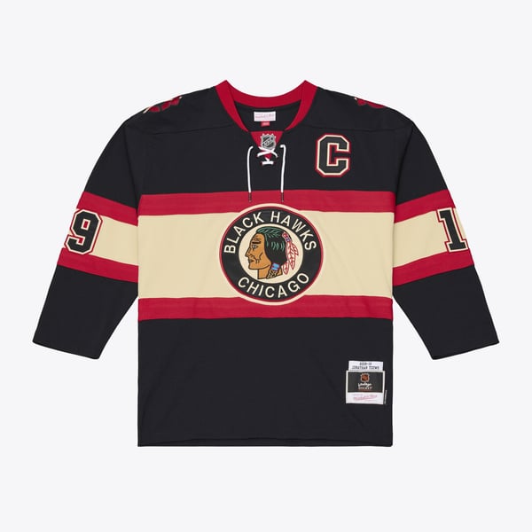 Men's Chicago Blackhawks Jonathan Toews Mitchell & Ness Black 2009/10 Power Play Jersey - Image 3