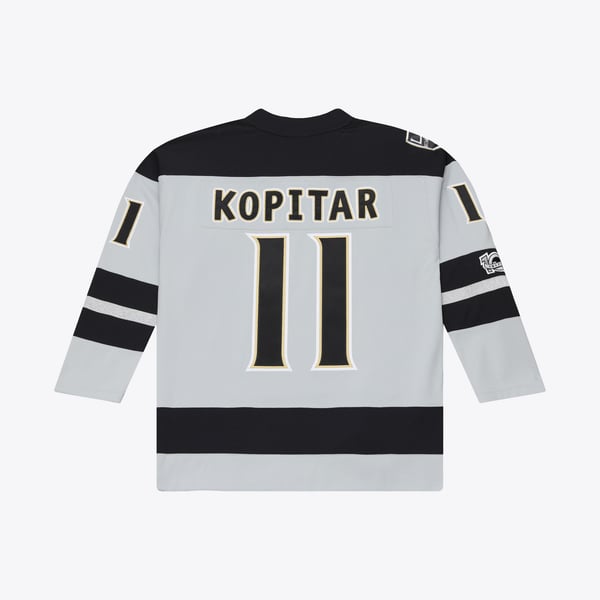 Men's Los Angeles Kings Anze Kopitar Mitchell & Ness Silver 2016/17 Captain Patch Power Play Jersey - Image 4