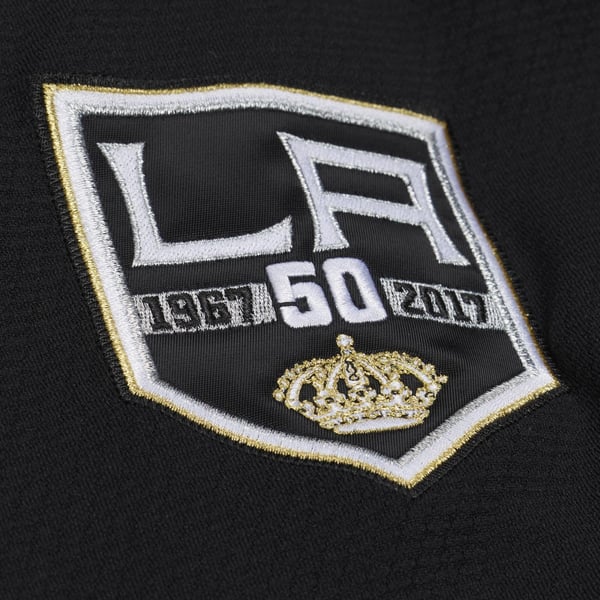 Men's Los Angeles Kings Anze Kopitar Mitchell & Ness Silver 2016/17 Captain Patch Power Play Jersey - Image 6