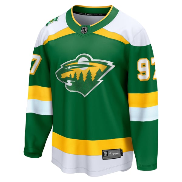 Men's Minnesota Wild Kirill Kaprizov Fanatics Green 2023/24 Alternate Breakaway Jersey - Image 3