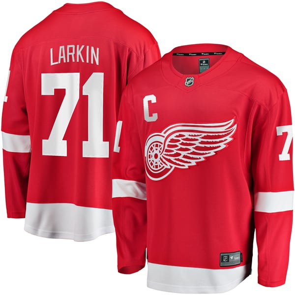 Men's Detroit Red Wings Dylan Larkin Fanatics Red 2023/24 Captain Breakaway Player Jersey - Image 1