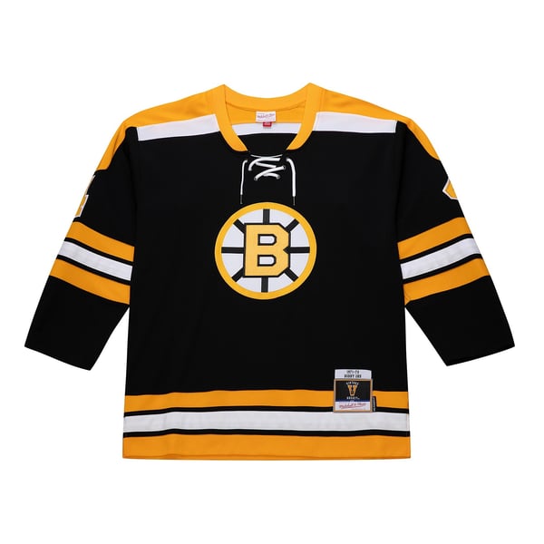 Men's Boston Bruins Bobby Orr Mitchell & Ness Black Big & Tall 1971/72 Blue Line 2.0 Jersey