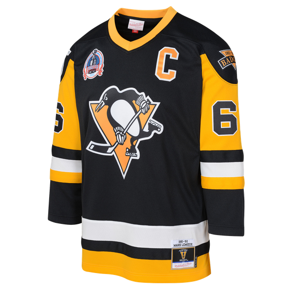 Youth Pittsburgh Penguins Mario Lemieux Mitchell & Ness Black 1991/92 Captain Patch Power Play Player Jersey - Image 3