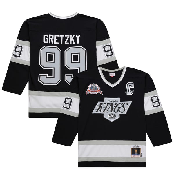 Men's Los Angeles Kings Wayne Gretzky Mitchell & Ness Black Big & Tall 1992/93 Blue Line 2.0 Jersey - Image 1