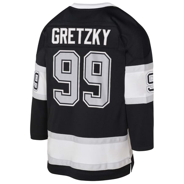 Youth Los Angeles Kings Wayne Gretzky Mitchell & Ness Black 1992/93 Captain Patch Power Play Player Jersey - Image 4