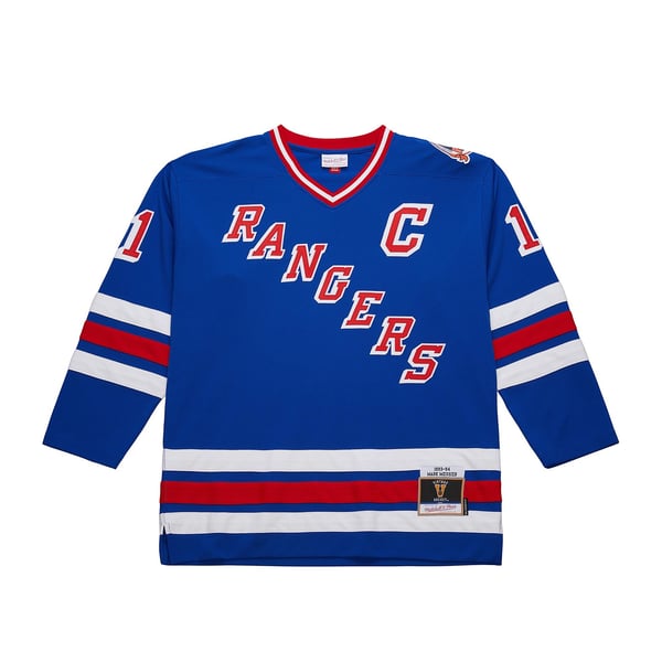Men's New York Rangers Mark Messier Mitchell & Ness Blue Big & Tall 1993/94 Blue Line 2.0 Jersey - Image 2