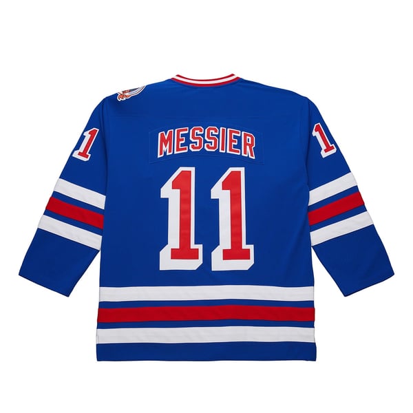 Men's New York Rangers Mark Messier Mitchell & Ness Blue Big & Tall 1993/94 Blue Line 2.0 Jersey - Image 3
