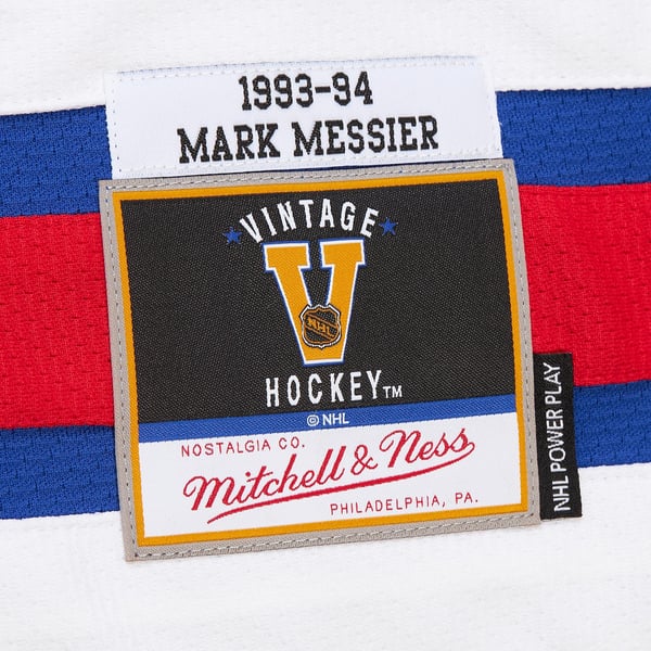 Men's New York Rangers Mark Messier Mitchell & Ness Blue Big & Tall 1993/94 Blue Line 2.0 Jersey - Image 6