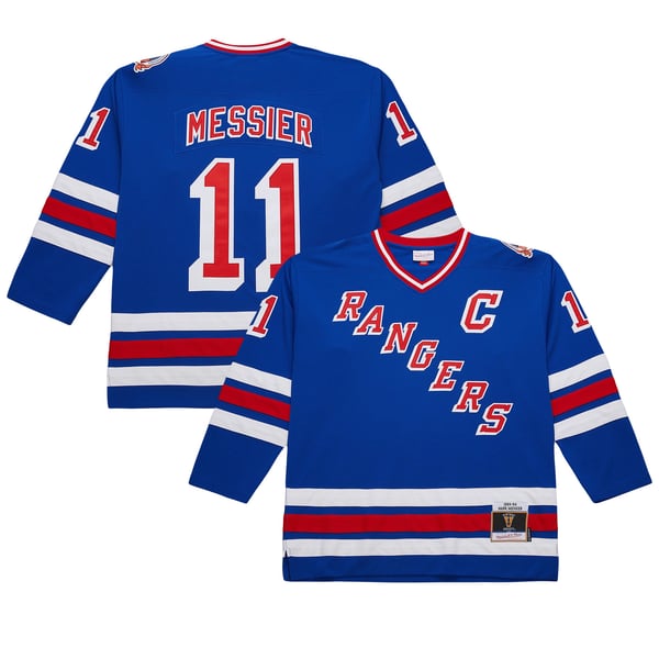 Men's New York Rangers Mark Messier Mitchell & Ness Blue Big & Tall 1993/94 Blue Line 2.0 Jersey - Image 1