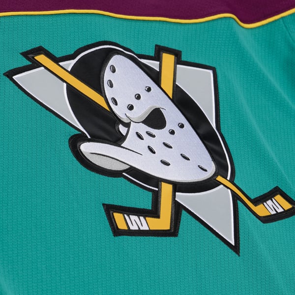 Men's Anaheim Ducks Teemu Selanne Mitchell & Ness Teal 1997/98 Alternate Captain Patch Power Play Jersey