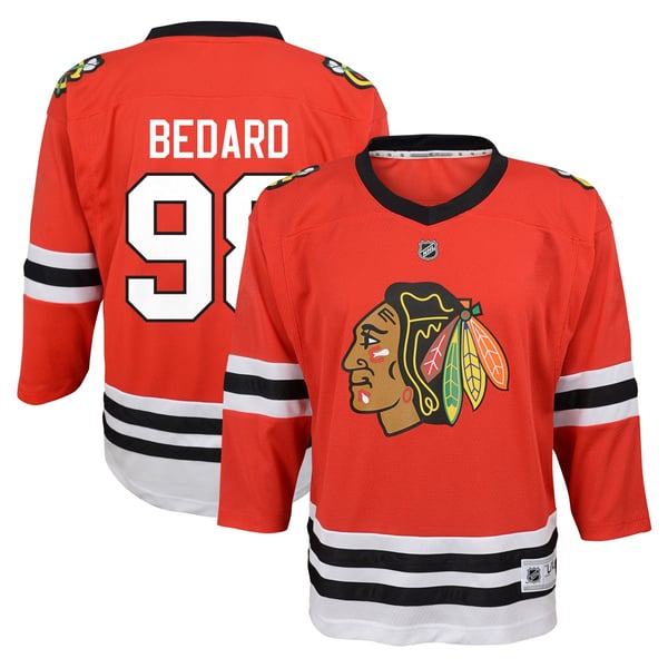 Infant Chicago Blackhawks Connor Bedard Red Home Replica Player Jersey - Image 2