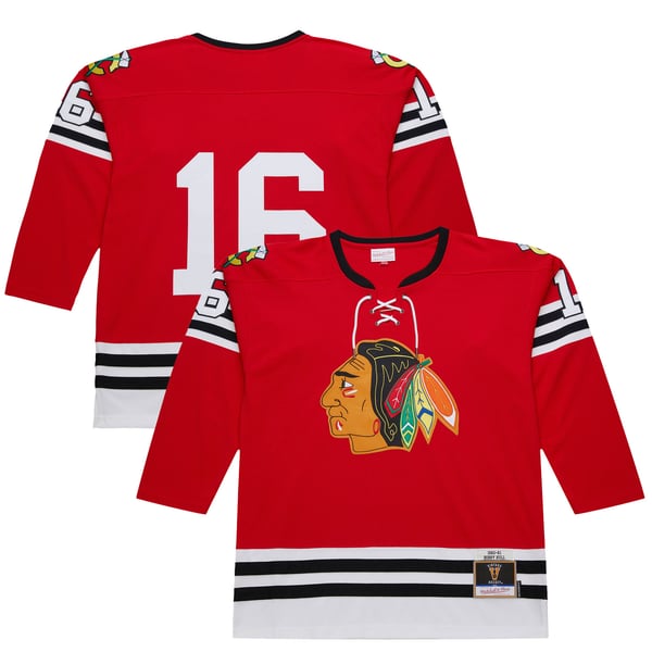 Men's Chicago Blackhawks Bobby Hull Scarlet 1960-61 Power Play Jersey - Image 1