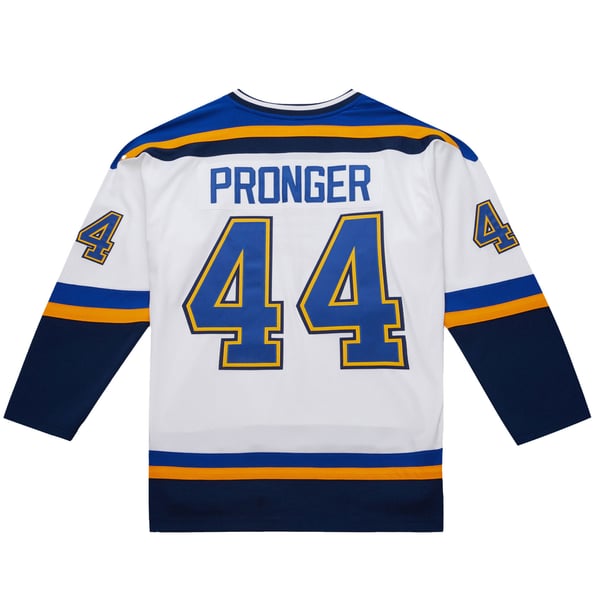 Men's St. Louis Blues Chris Pronger White 1999-00 Power Play Jersey - Image 4