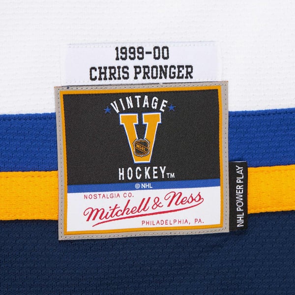 Men's St. Louis Blues Chris Pronger White 1999-00 Power Play Jersey - Image 8