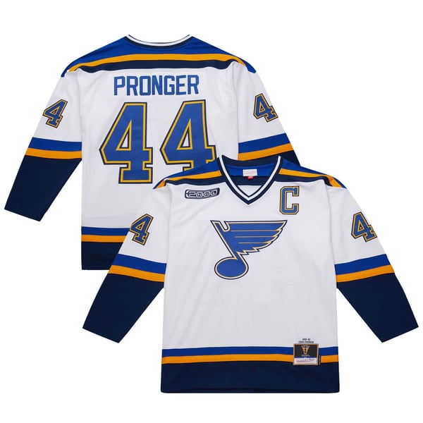Men's St. Louis Blues Chris Pronger White 1999-00 Power Play Jersey - Image 1