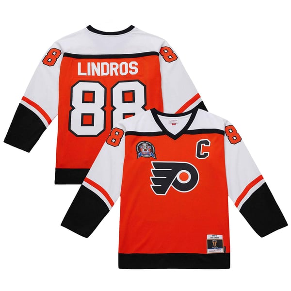 Men's Philadelphia Flyers Eric Lindros Orange 1996-97 Power Play Jersey - Image 2