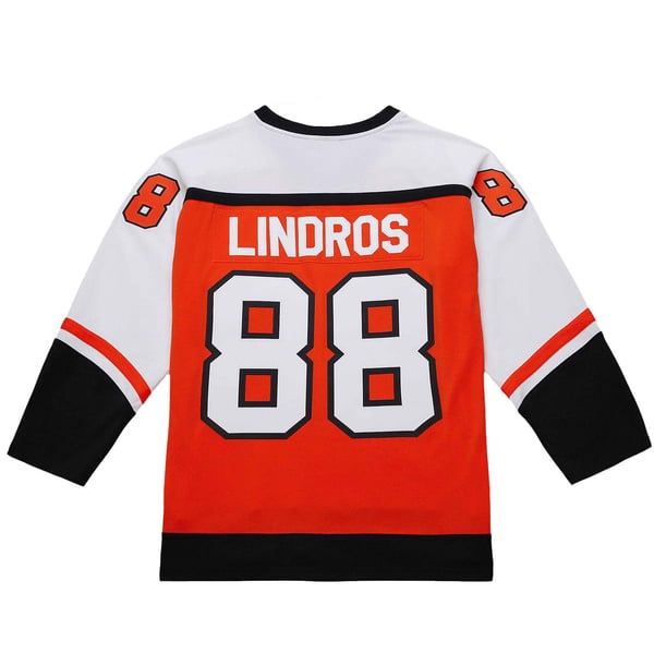 Men's Philadelphia Flyers Eric Lindros Orange 1996-97 Power Play Jersey - Image 4