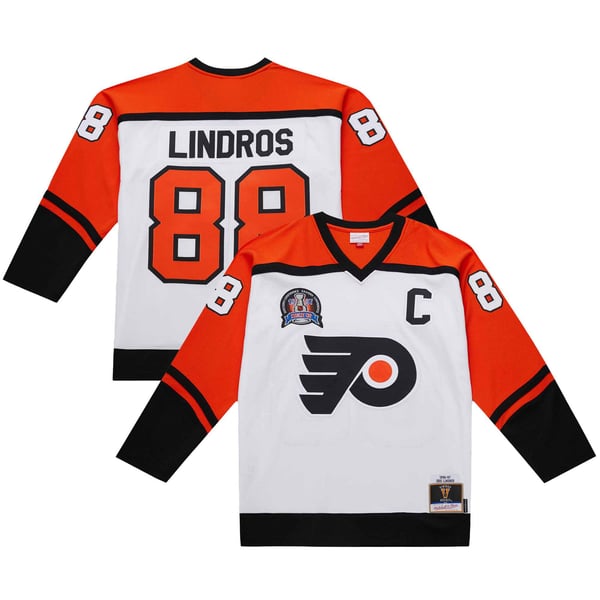 Men's Philadelphia Flyers Eric Lindros White 1996-97 Power Play Jersey - Image 2