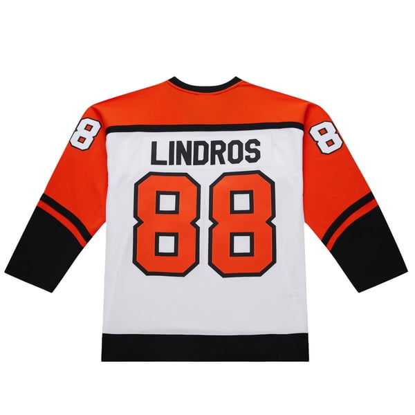 Men's Philadelphia Flyers Eric Lindros White 1996-97 Power Play Jersey - Image 4