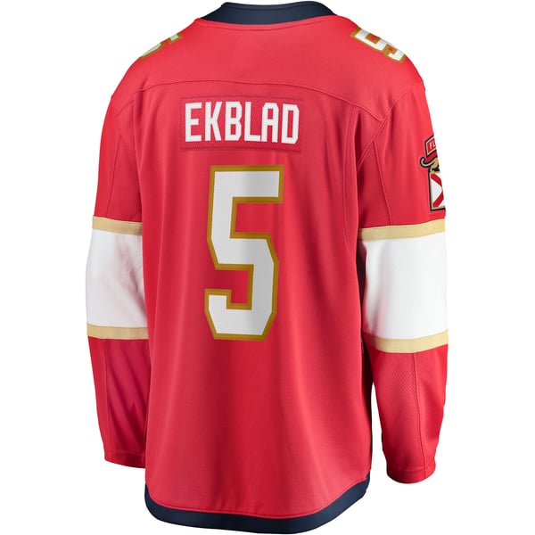 Men's Florida Panthers Aaron Ekblad Fanatics Red Home Team Breakaway Player Jersey - Image 4