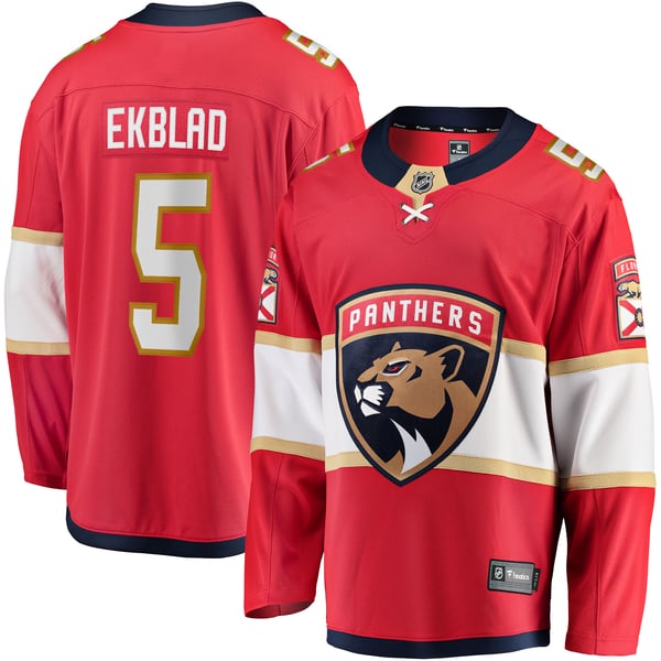 Men's Florida Panthers Aaron Ekblad Fanatics Red Home Team Breakaway Player Jersey - Image 1