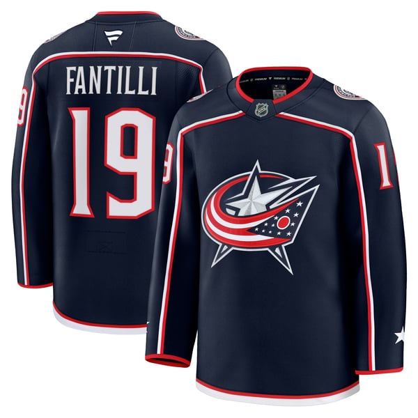 Men's Columbus Blue Jackets Adam Fantilli Fanatics Navy Home Premium Jersey - Image 2