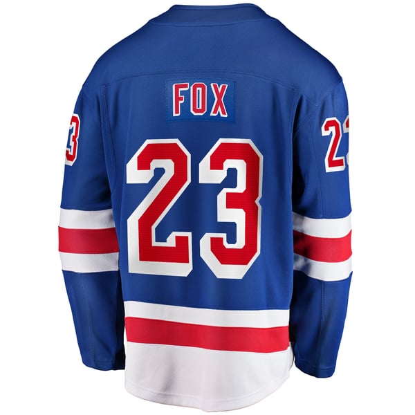 Men's New York Rangers Adam Fox Fanatics Blue Home Breakaway Replica Jersey - Image 4
