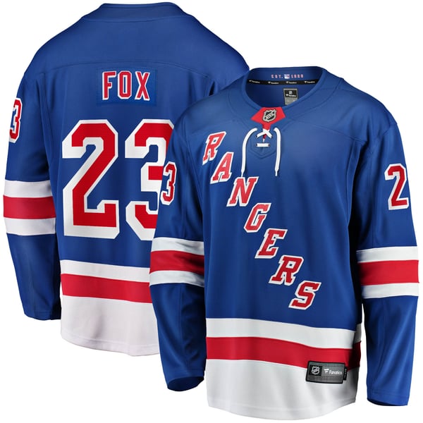 Men's New York Rangers Adam Fox Fanatics Blue Home Breakaway Replica Jersey - Image 1