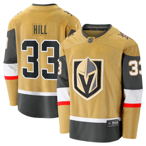 Men's Vegas Golden Knights Adin Hill Fanatics Gold Home Breakaway Jersey - Image 2
