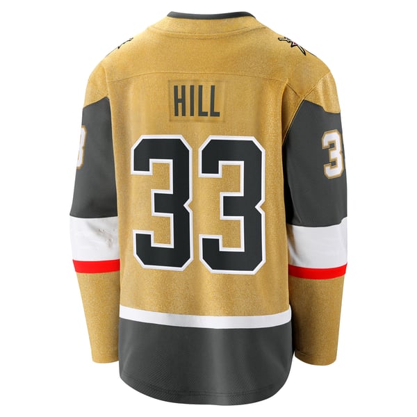 Men's Vegas Golden Knights Adin Hill Fanatics Gold Home Breakaway Jersey - Image 4