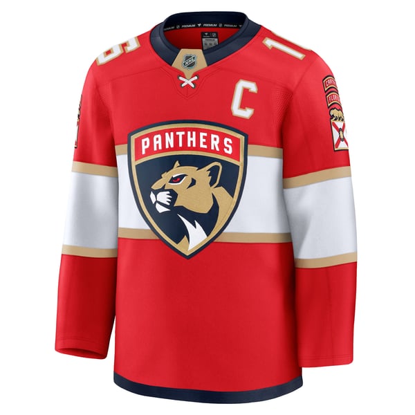 Men's Florida Panthers Aleksander Barkov Fanatics Red Home Premium Jersey - Image 3