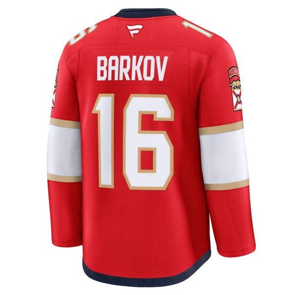 Men's Florida Panthers Aleksander Barkov Fanatics Red Home Premium Jersey - Image 4