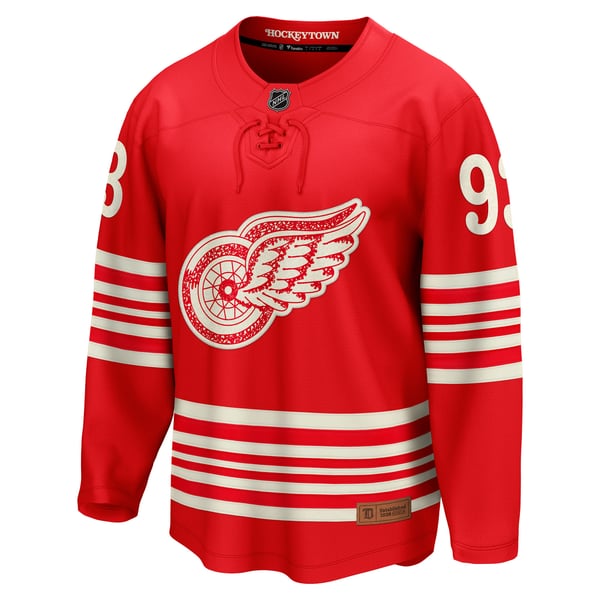 Men's Detroit Red Wings Alex DeBrincat Fanatics Red Centennial Breakaway Player Jersey - Image 3