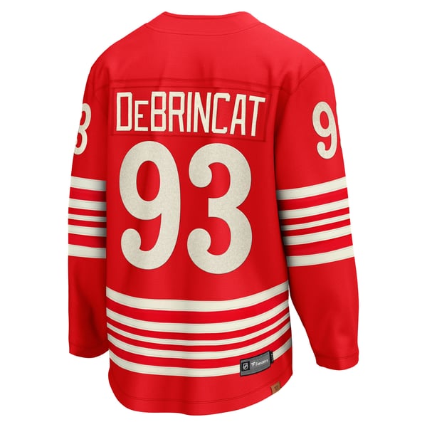 Men's Detroit Red Wings Alex DeBrincat Fanatics Red Centennial Breakaway Player Jersey - Image 4