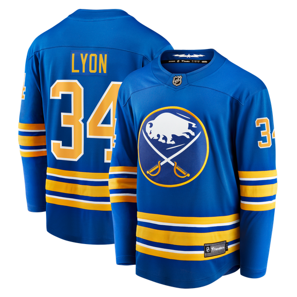Men's Buffalo Sabres Alex Lyon Fanatics Royal Home Breakaway Jersey - Image 2