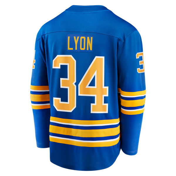 Men's Buffalo Sabres Alex Lyon Fanatics Royal Home Breakaway Jersey - Image 4