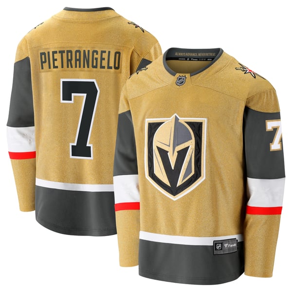Men's Vegas Golden Knights Alex Pietrangelo Fanatics Gold Home Breakaway Jersey - Image 2